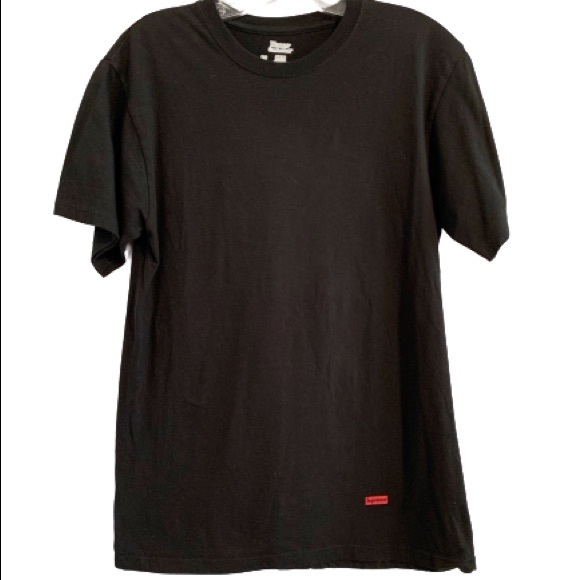 supreme hanes black tee